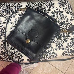 black leather suede Coach purse Vintage